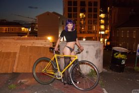 Alt Girl Zelda Andover Strips Nude While Riding Her Bike
