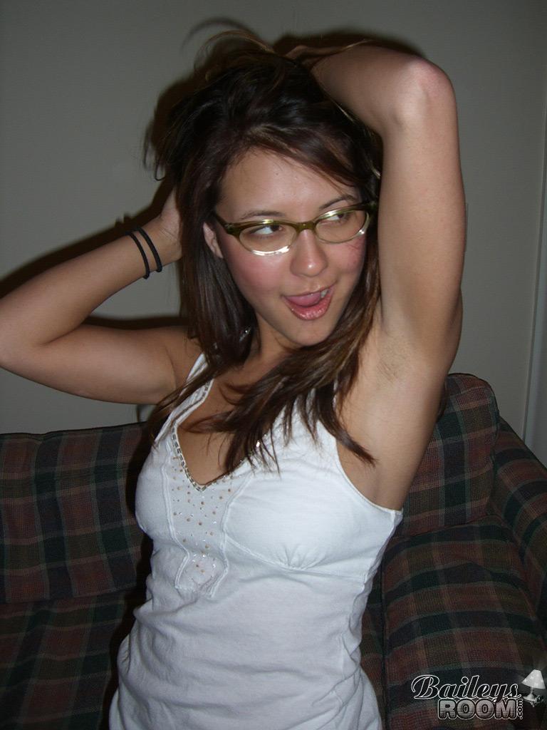 Pictures of teen Bailey's Room teasing in glasses and panties #53406201