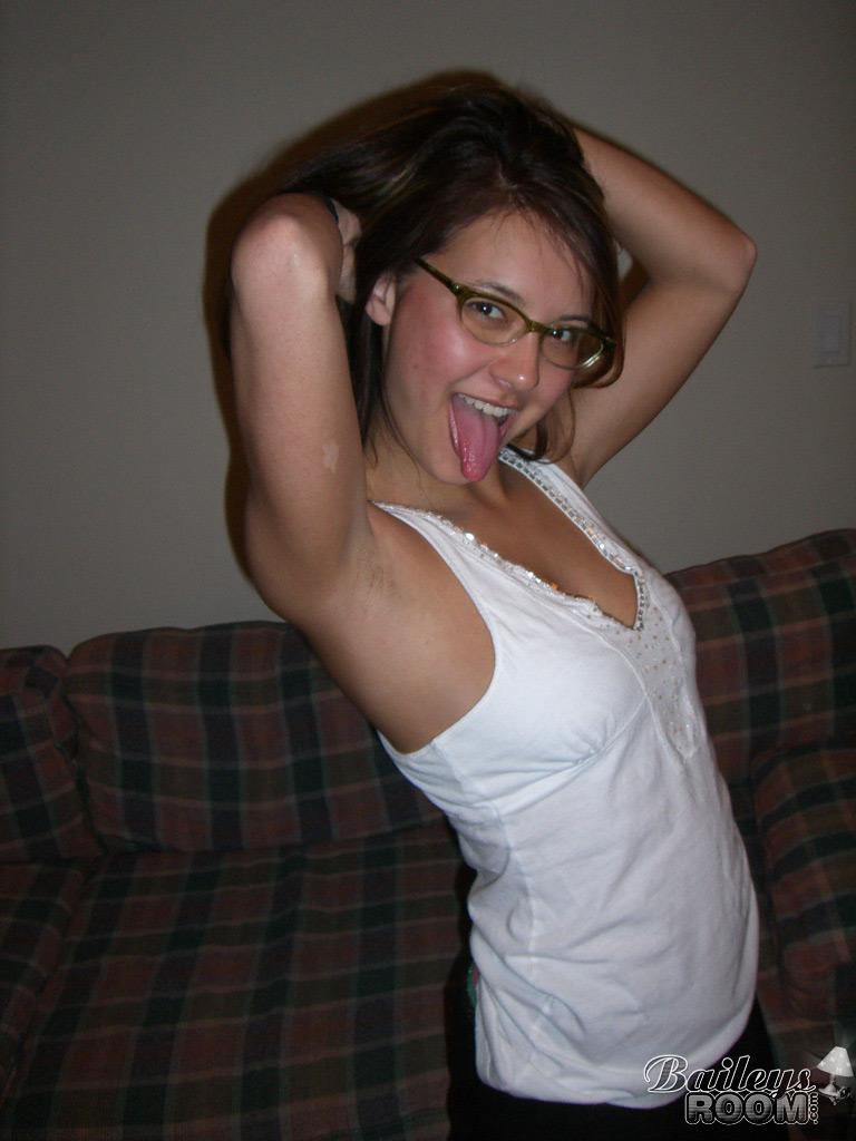 Pictures of teen Bailey's Room teasing in glasses and panties #53406237