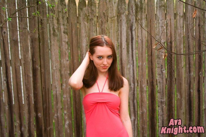 Pictures of Ava Knight teasing in a sexy pink dress