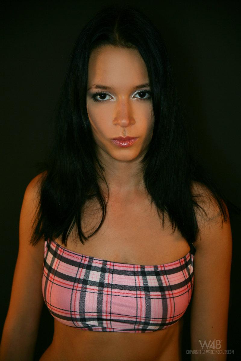 Brunette teen Gwen A teases in plaid chaps in "Bum" #54589495