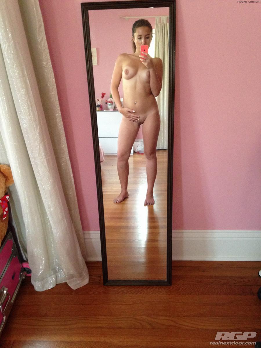 Hot girlfriend Ariana takes selfies on the hardwood floor #53274179