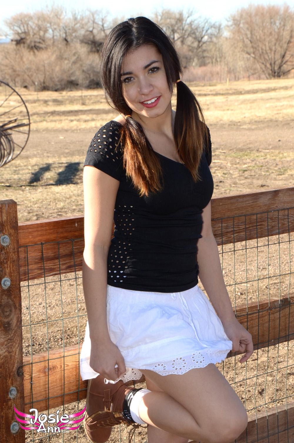 Sweet farm girl Josie Ann showing you her pink panties #55646244