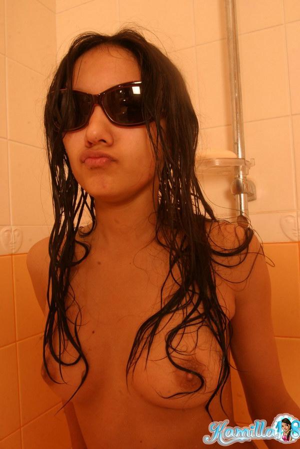 Kamilla 18 takes a hot steamy bath #55941103