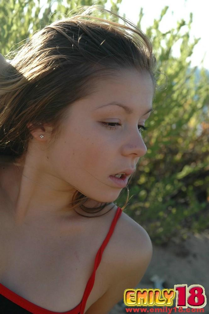 Young chick fooling around at the beach #54207083