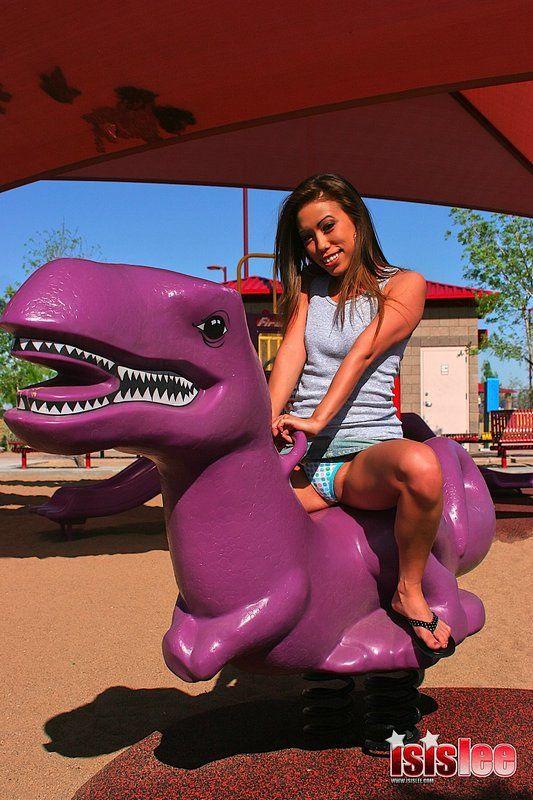 Pictures of teen chick Isis Lee flashing at a park #54946517