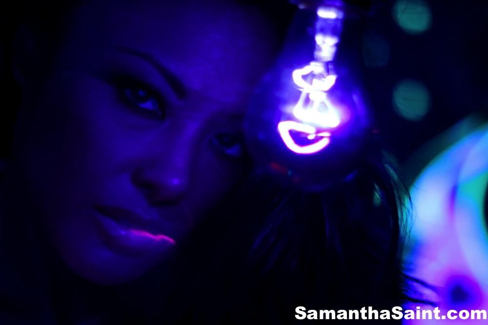 Samantha Saint goes all artsy fartsy with a black light #61941874
