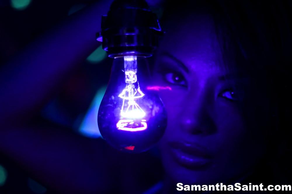Samantha Saint goes all artsy fartsy with a black light #61941899