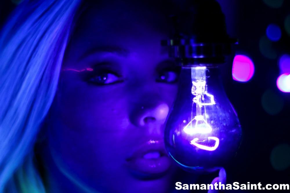 Samantha Saint goes all artsy fartsy with a black light #61941936