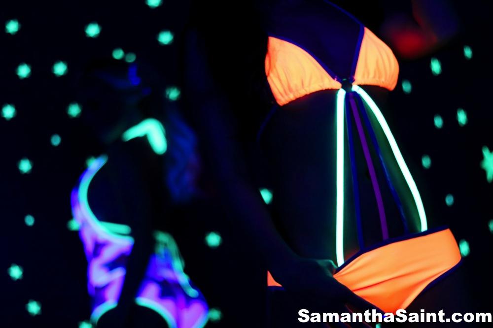 Samantha Saint goes all artsy fartsy with a black light #61941948