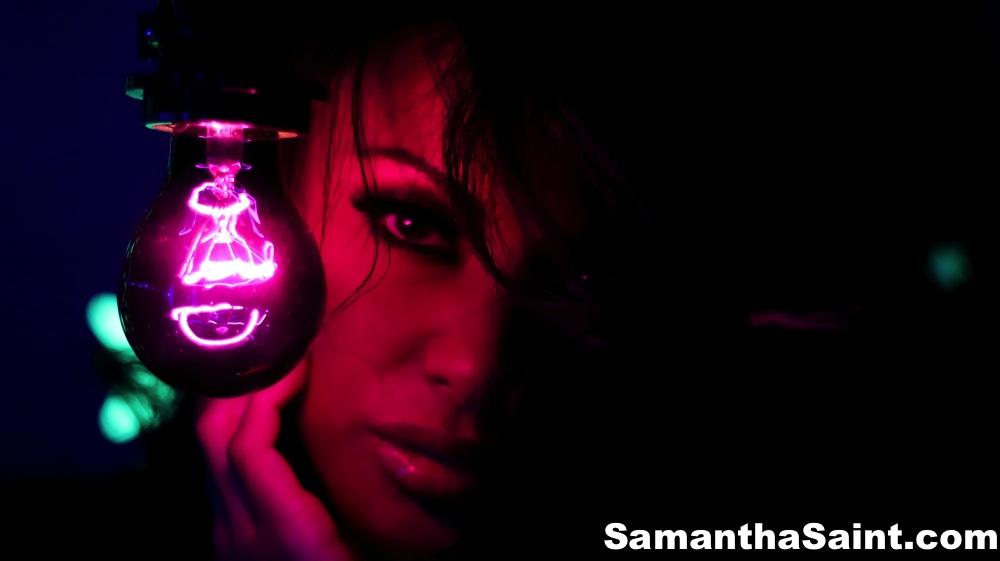 Samantha Saint goes all artsy fartsy with a black light #61941958