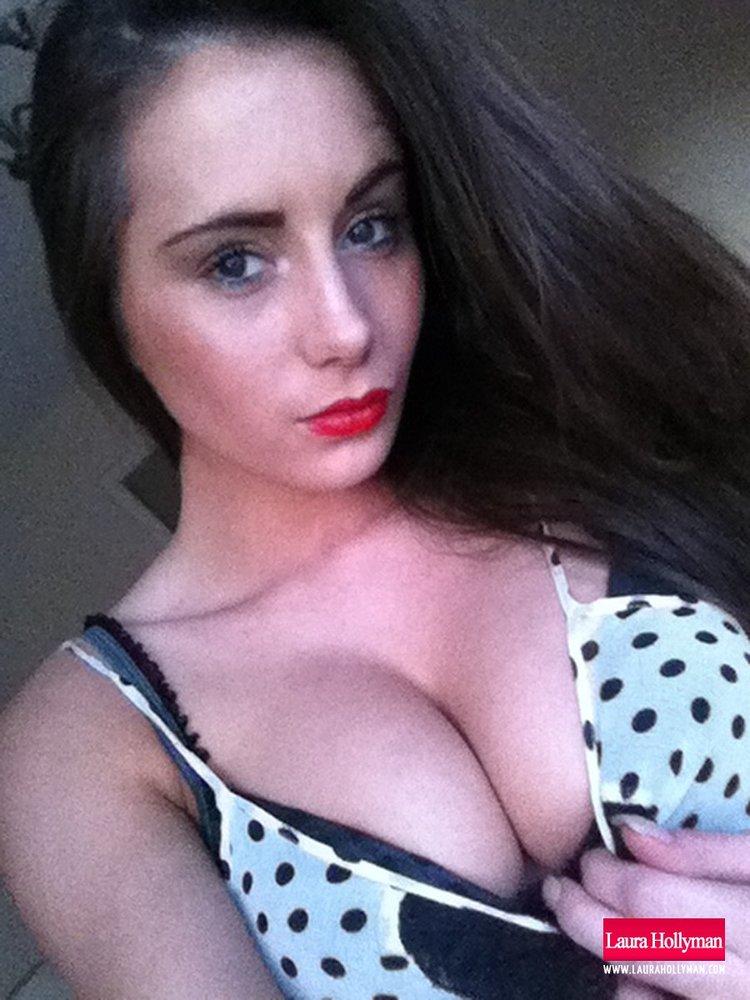 Laura Hollyman strips her spotted dress and bra just for you #58846133