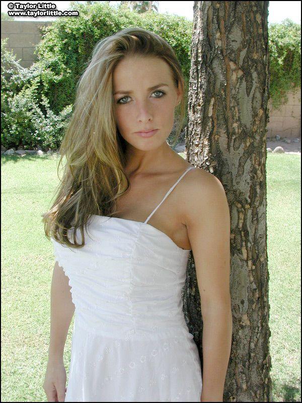 Pictures of teen hottie Taylor Little stripping by a tree #60068169