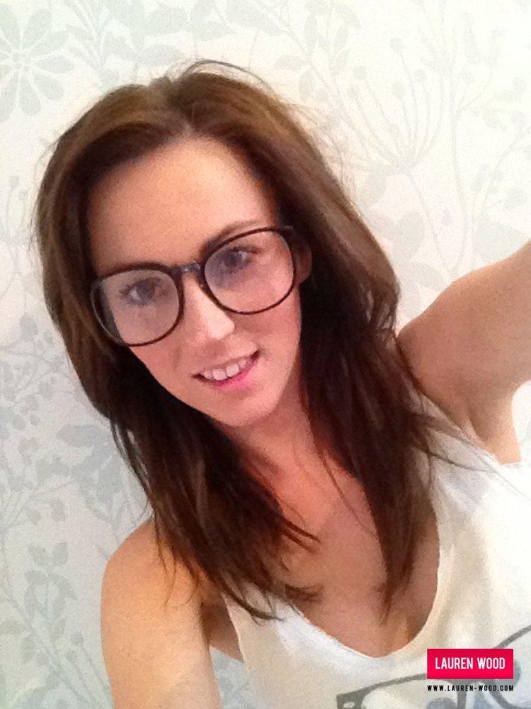 Lauren looking geeky, strips at home and invites you to play #58856382