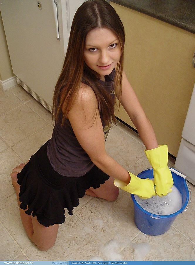 Pictures of teen Josie Model cleaning your floor #55696035