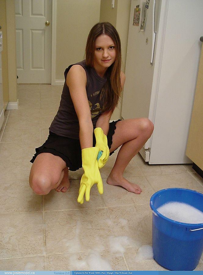 Pictures of teen Josie Model cleaning your floor #55696130