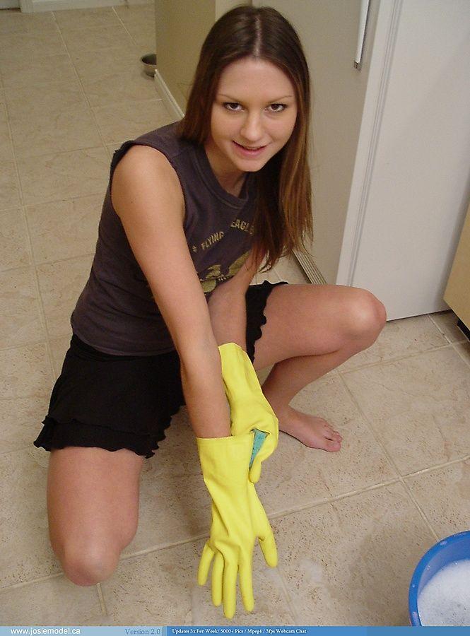 Pictures of teen Josie Model cleaning your floor #55696154