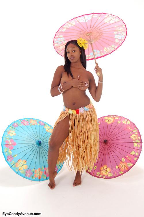 Ebony model Amber is a perfect tropical hula girl #53086029