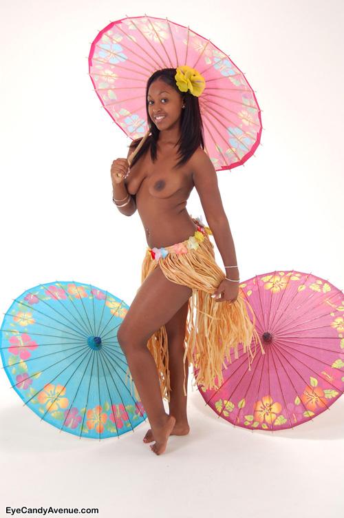 Ebony model Amber is a perfect tropical hula girl #53086140
