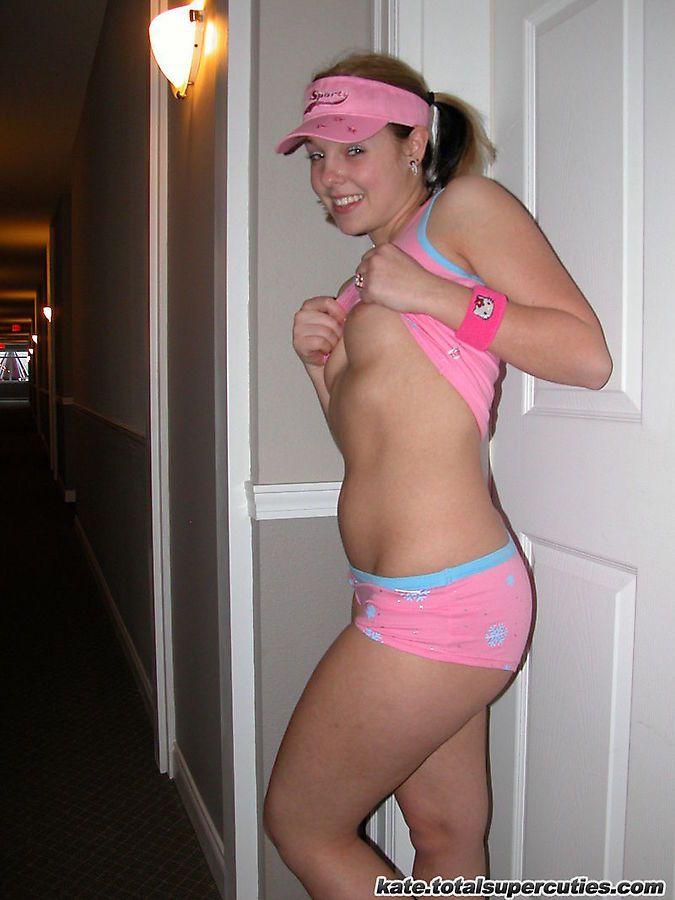 Pictures of teen cutie Katie being a tease in a hotel hallway #58053195