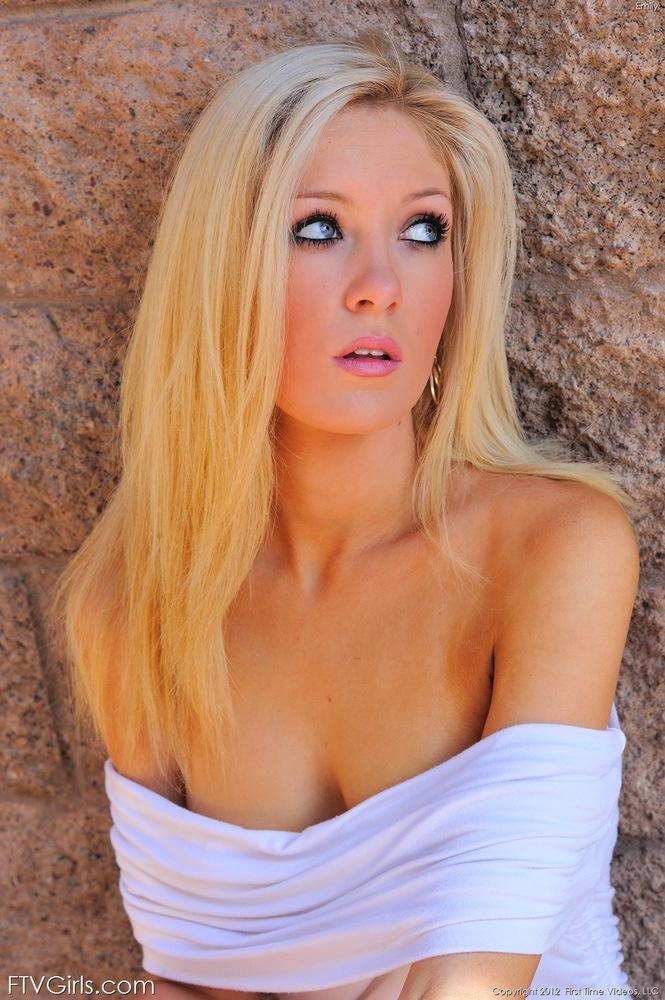 Pictures of blonde teen Emily stripping from her white dress #54226762