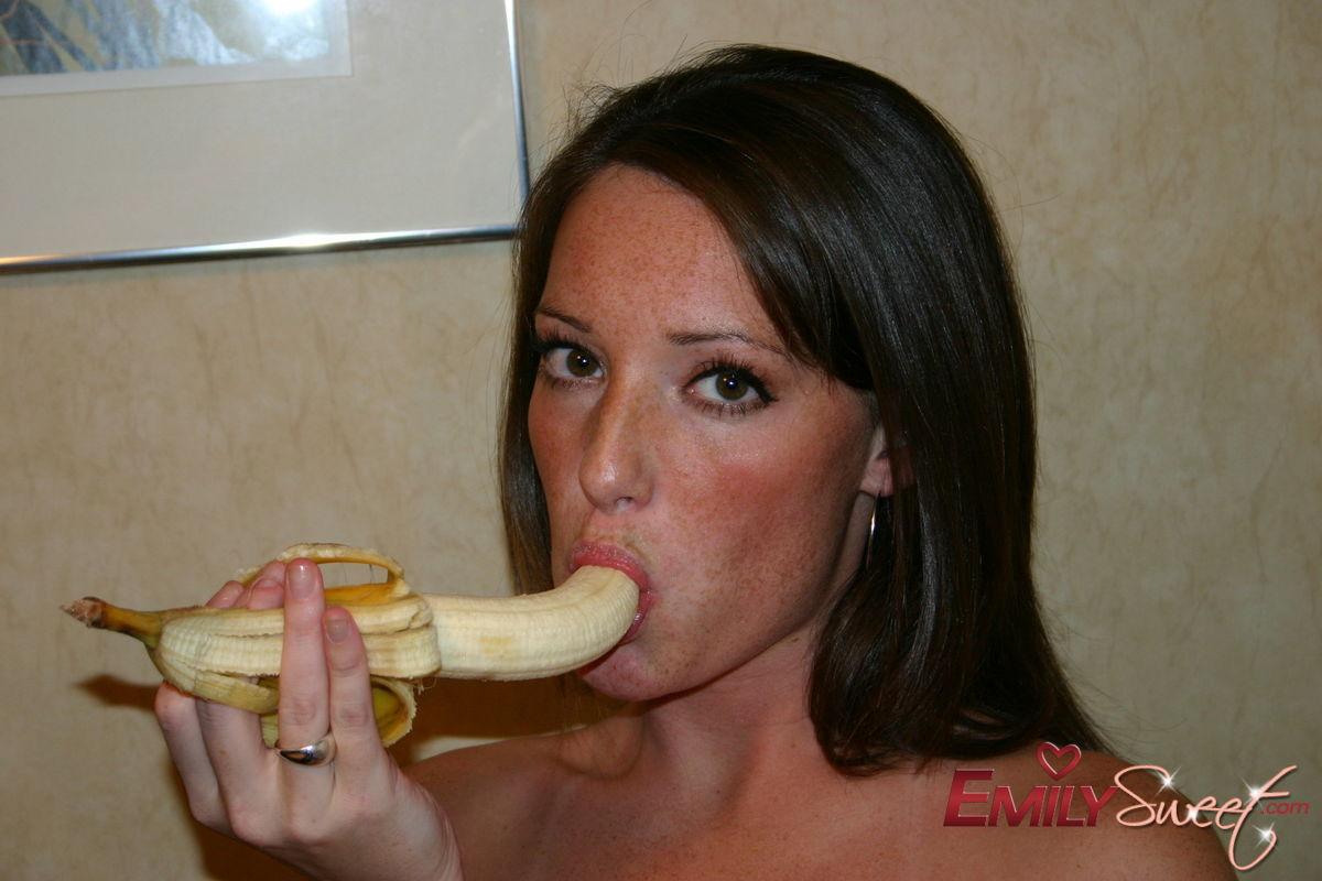 Pictures of Emily Sweet eating a banana #54242492