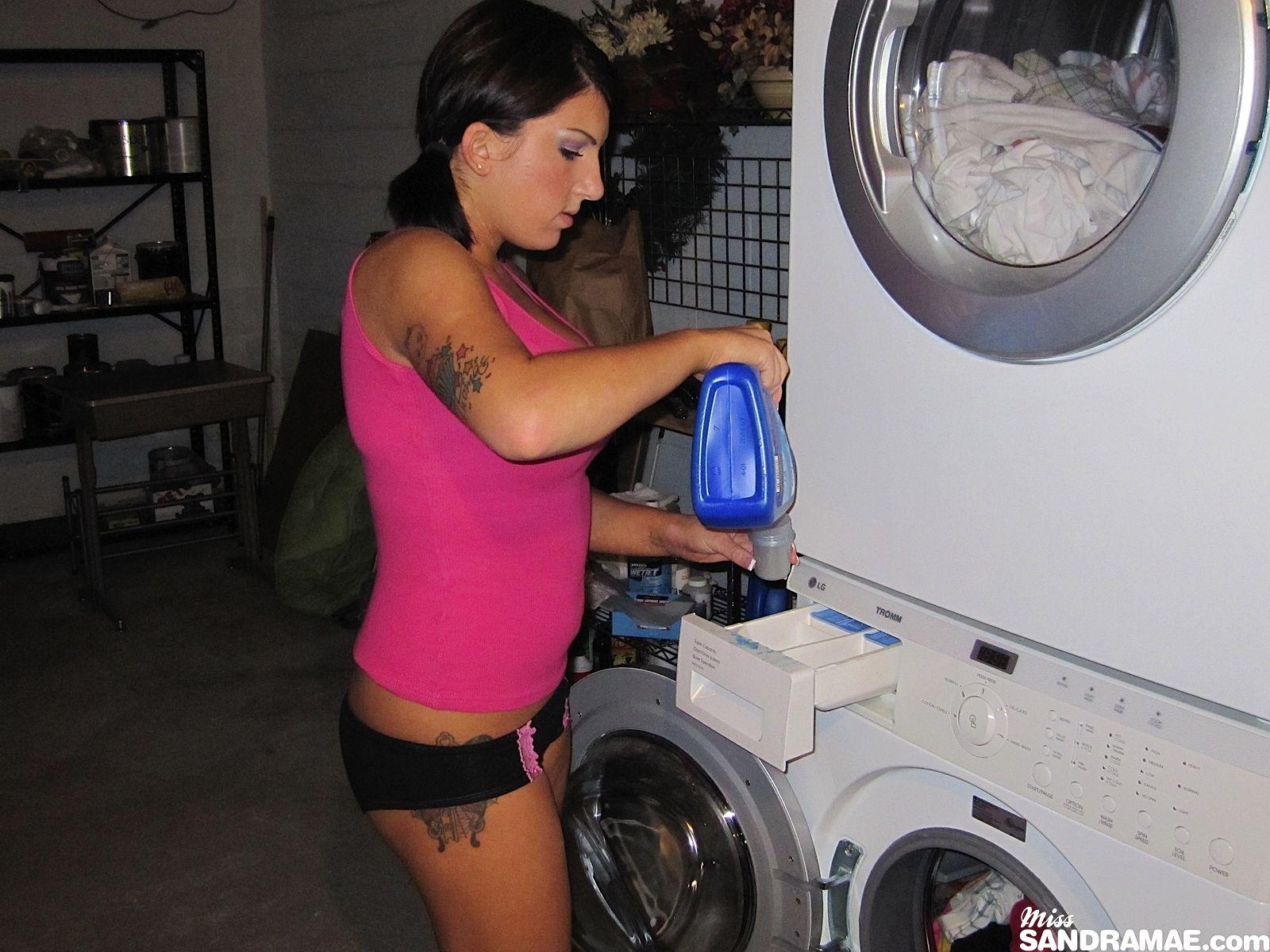 Pictures of teen cutie Miss Sandra Mae getting naughty on laundry day #59901505