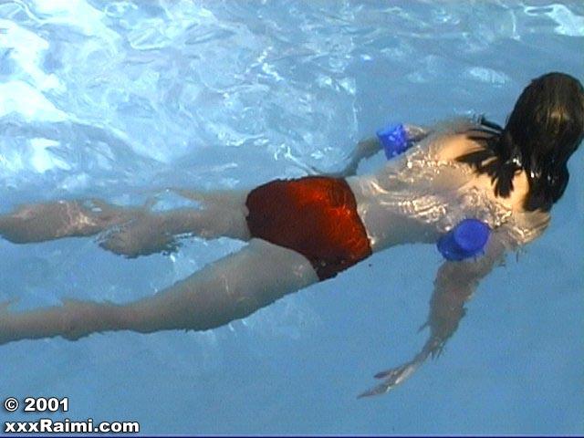 Pictures of teen star XXX Raimi swimming with her cheerleader friends #60174668