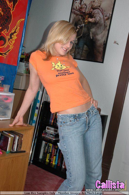 Pictures of teen Callista Model ripping her jeans off for you #53608185