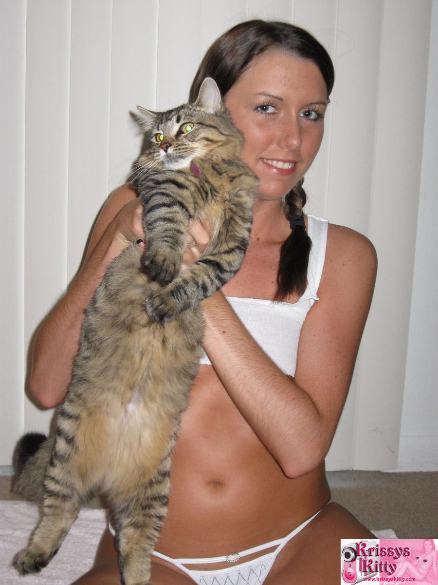 Pictures of Krissy's Kitty all oiled up in pigtails #58771108