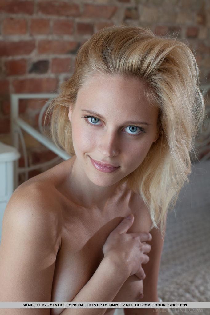 Beautiful blonde teen Skarlett displays her stunning nude body for you #59976970