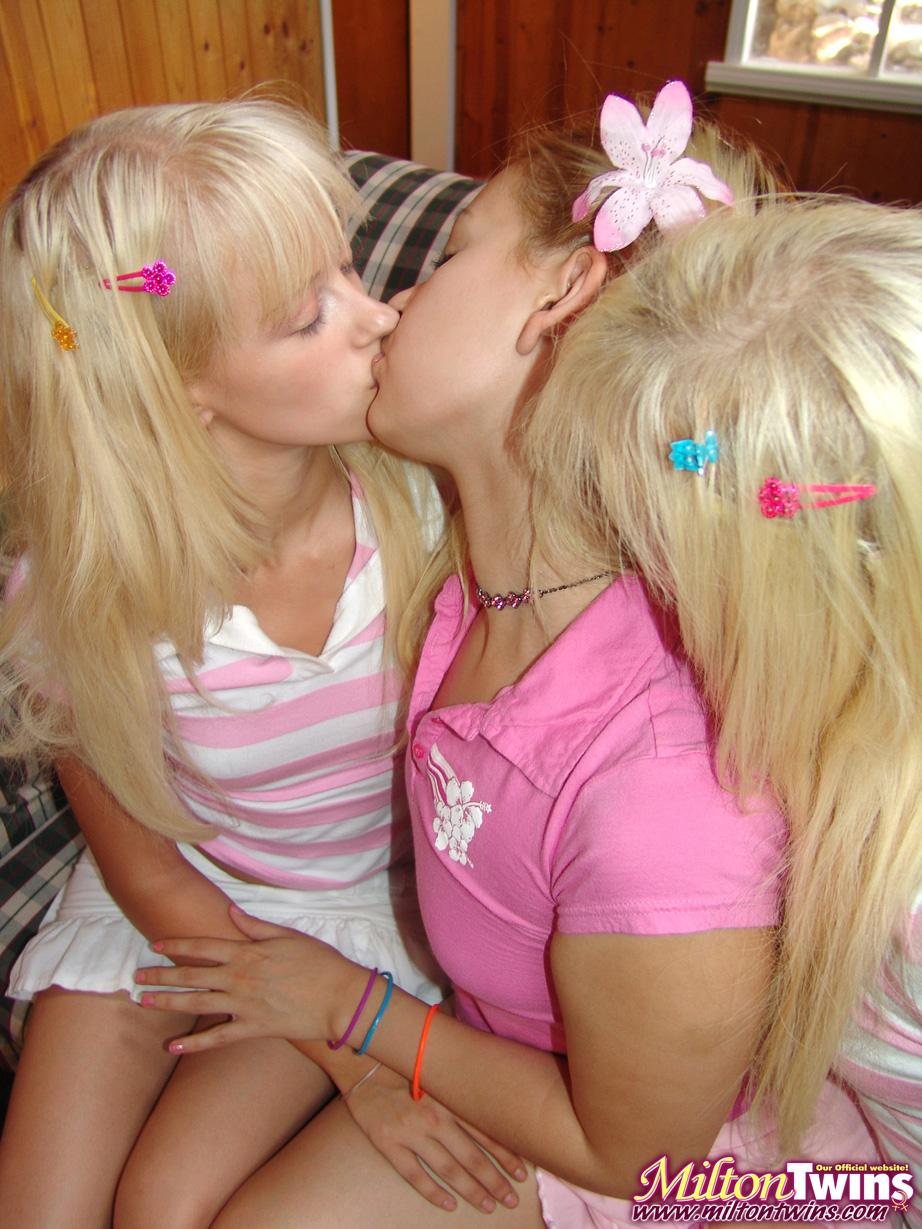 Blonde teens the Milton Twins get together with a hot friend #59564798