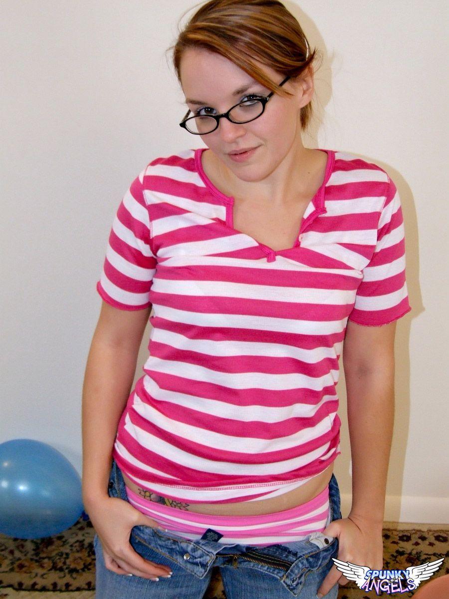 Pictures of a cute teen in glasses and balloons #60816360