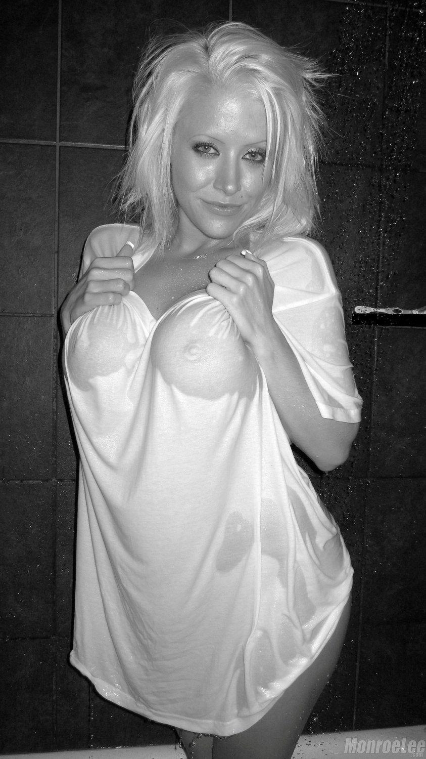 Pics of Monroe Lee getting wet in black and white #59623843