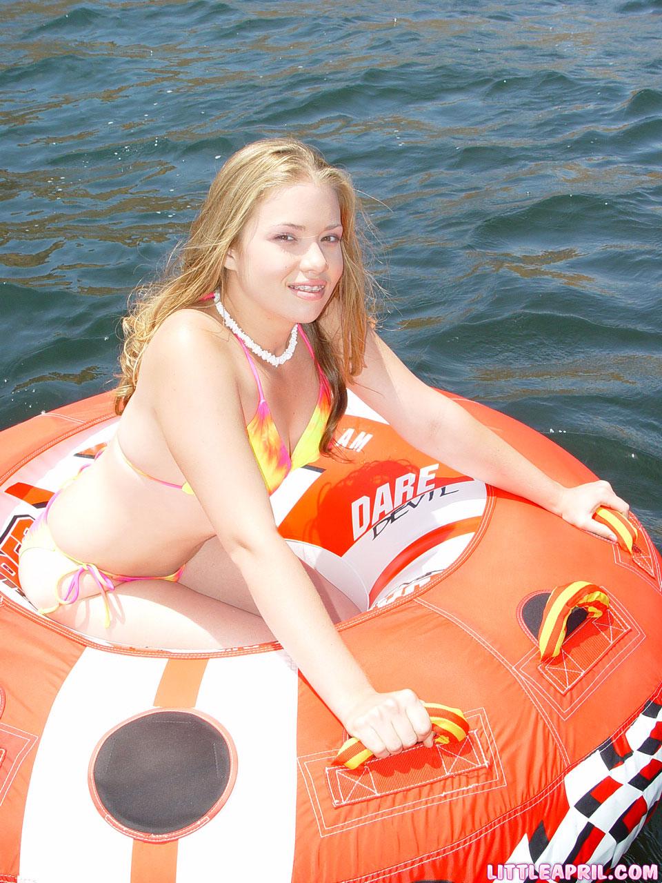 Pictures of Little April having some naughty fun on a boat #58993234