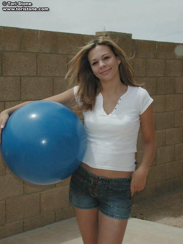 Tori Stone plays with a big ball #60109360