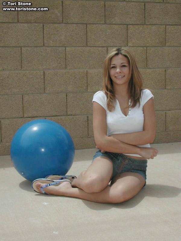 Tori Stone plays with a big ball #60109391