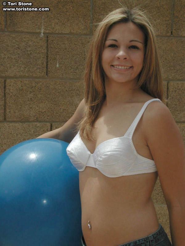 Tori Stone plays with a big ball #60109406