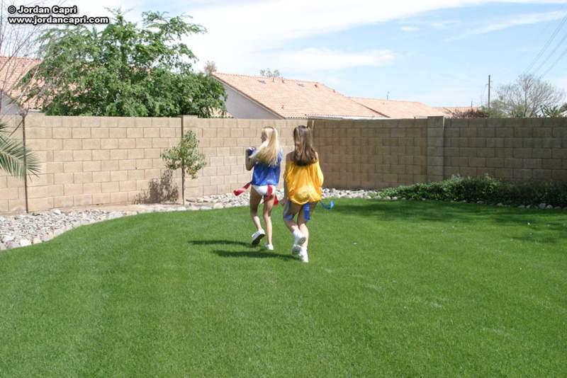 teen girls play outside #54083797