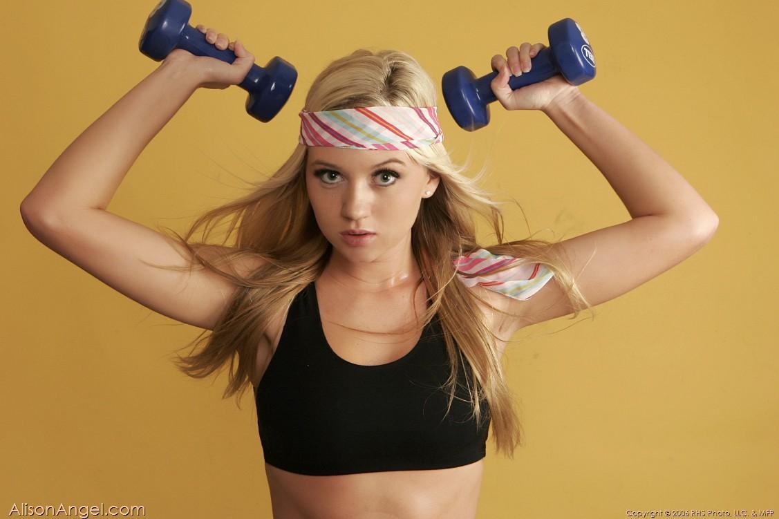 Pictures of Alison Angel lifting weights #53015719