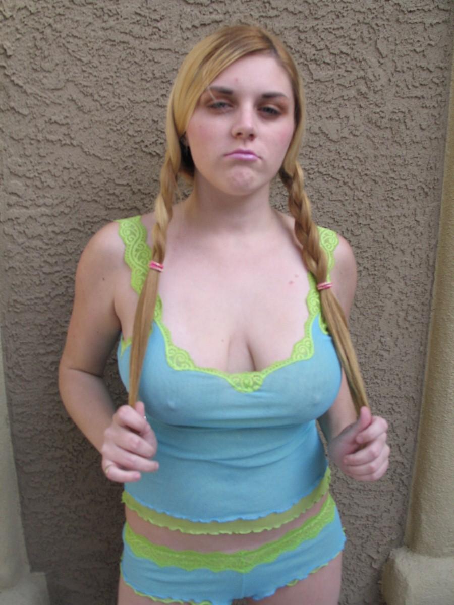 Pictures of teen Busty Barbi exposing her big boobs #53588028