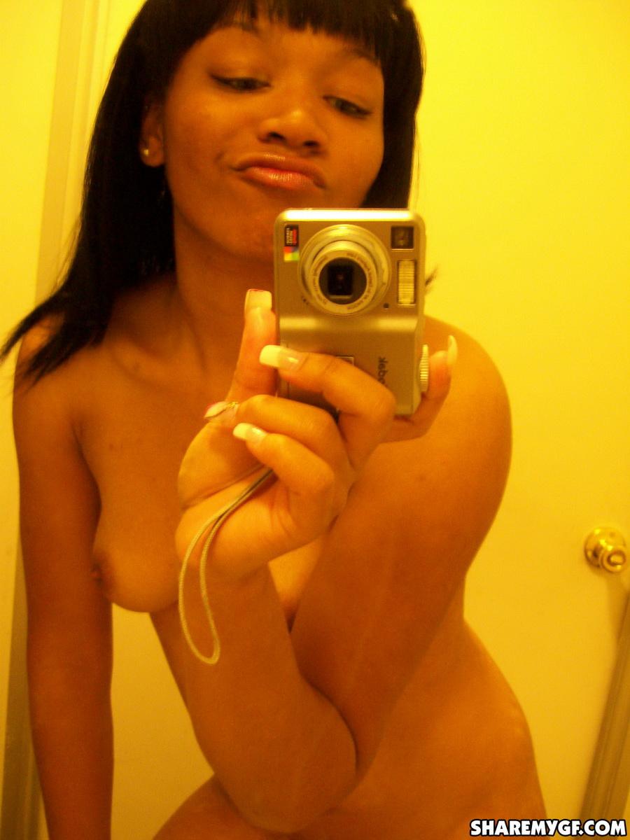 Naughty ebony GF takes selfies of her nude body #60796666