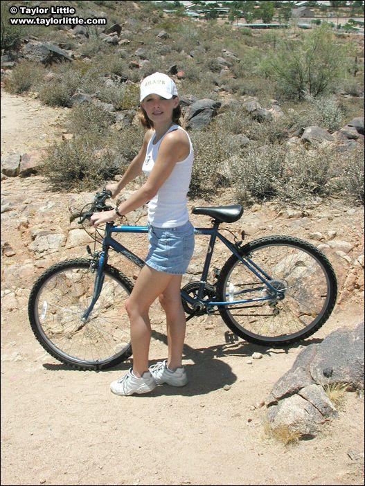 Pictures of a younger Taylor Little taking her clothes off on a bike ride #60068611
