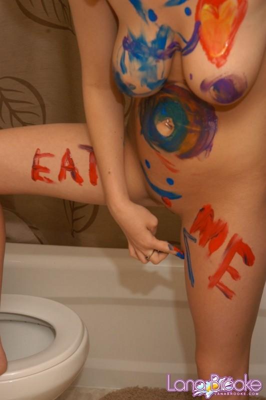Busty teen Brooke paints her body #58814462