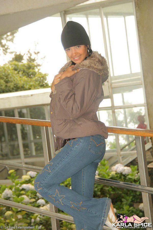 Pictures of teen hottie Karla Spice teasing in her winter coat #58029730