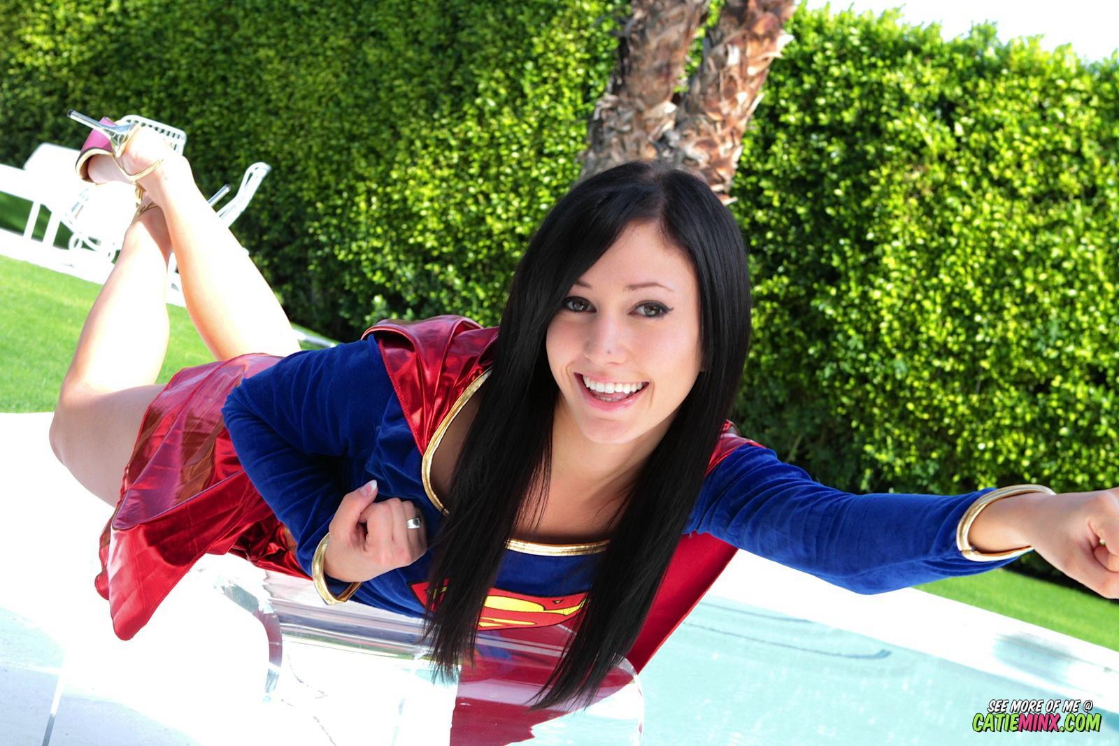 Mild mannered nerd Catie Minx reveals her super naughty powers as Supergirl #53722694