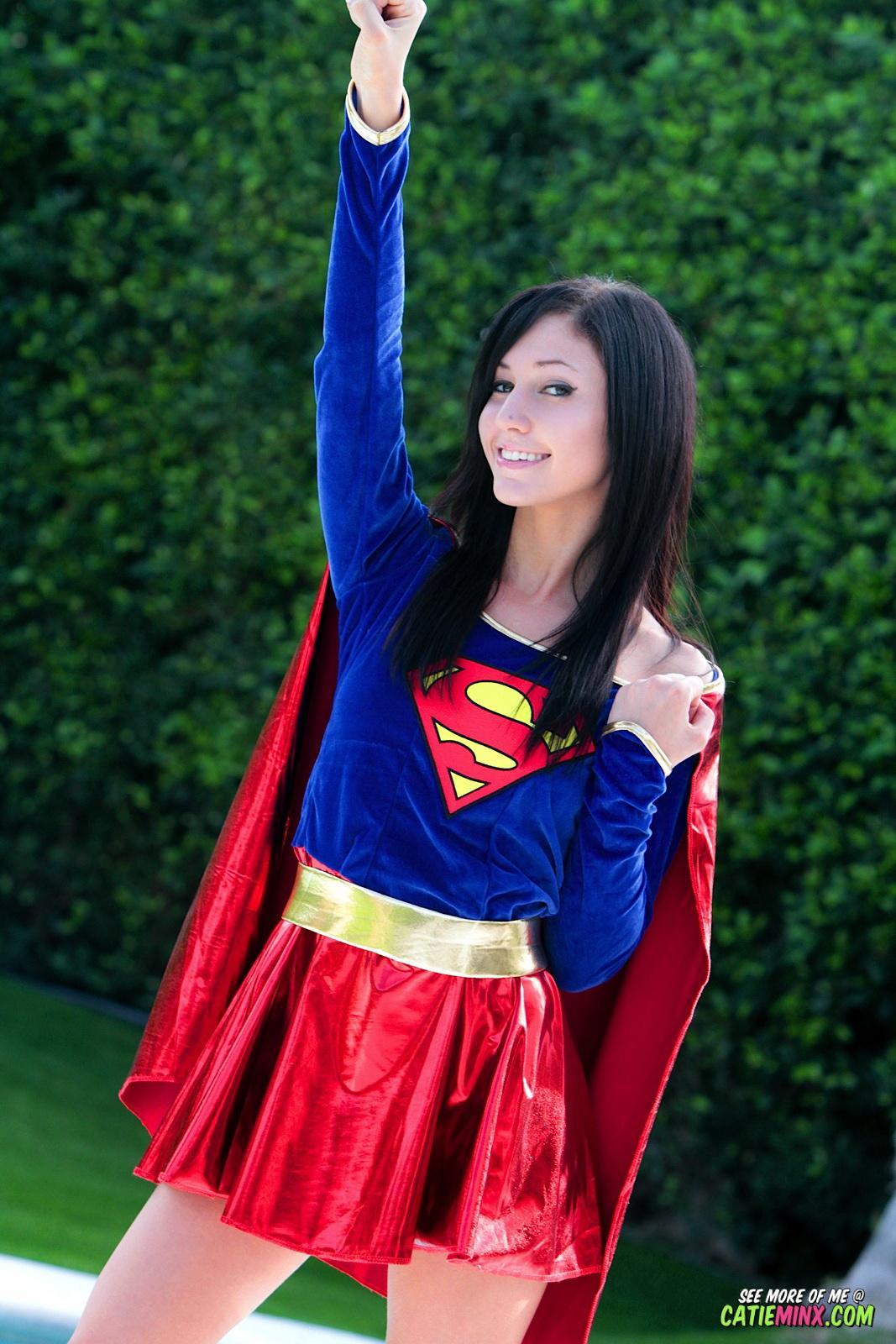 Mild mannered nerd Catie Minx reveals her super naughty powers as Supergirl #53722775