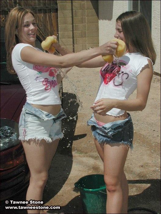 Pictures of two hot teen girls washing a car #60064011