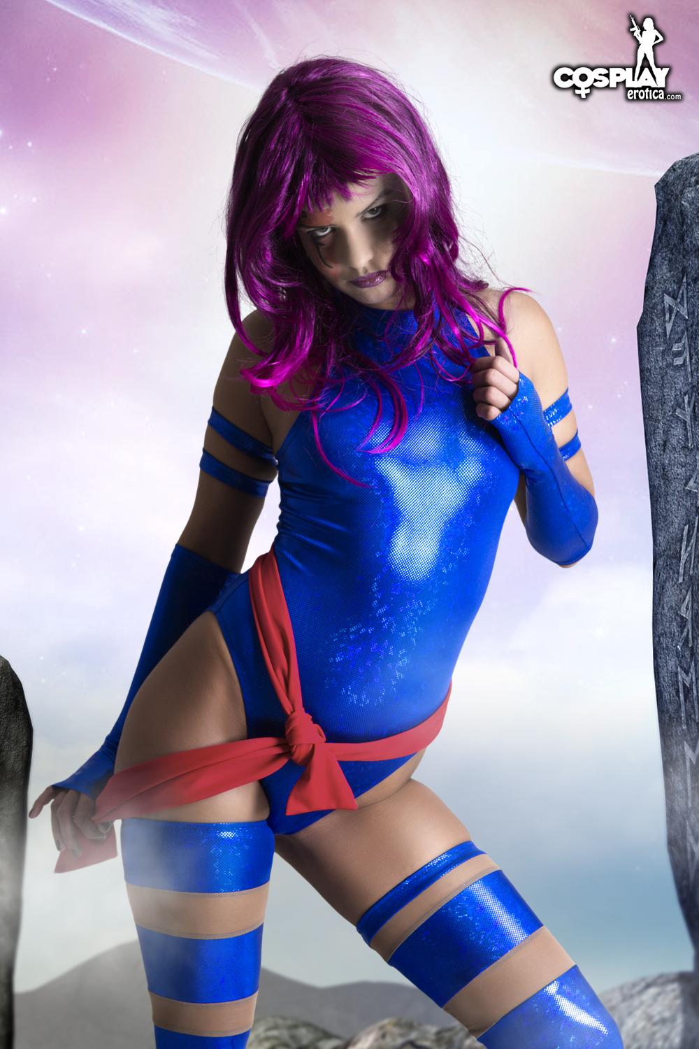 Erotic cosplayer Ginger dresses as Psylocke from X-Men #54531166
