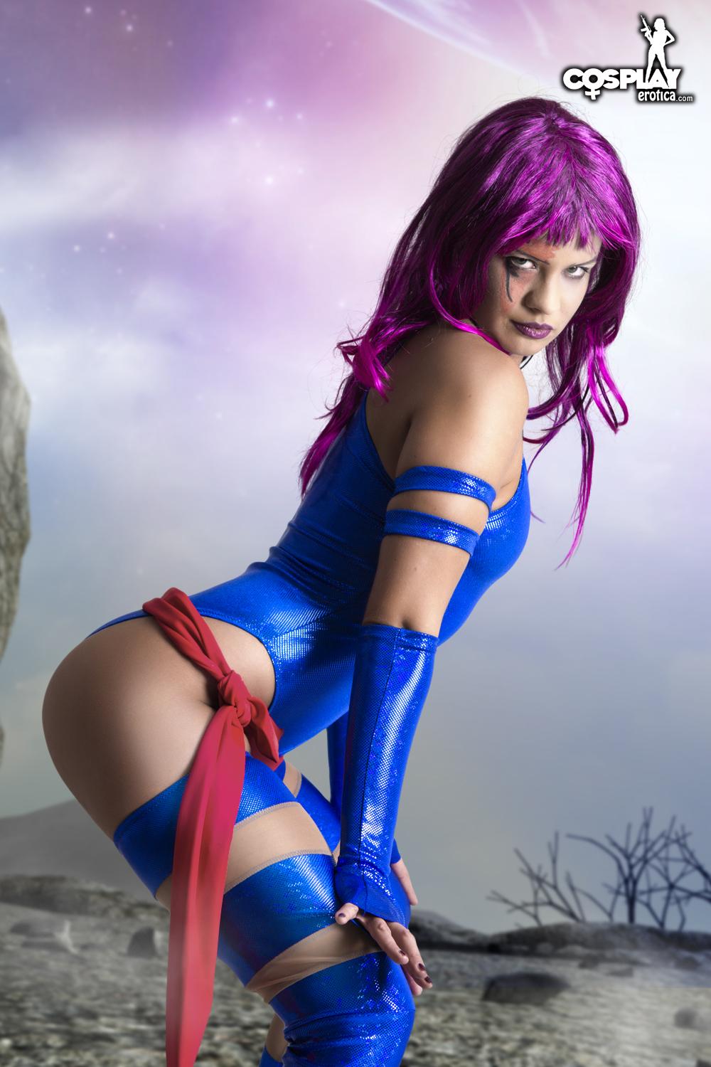 Erotic cosplayer Ginger dresses as Psylocke from X-Men #54531199